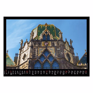 Falinaptár REALSYSTEM 460x320mm fekvő Budapest 2027