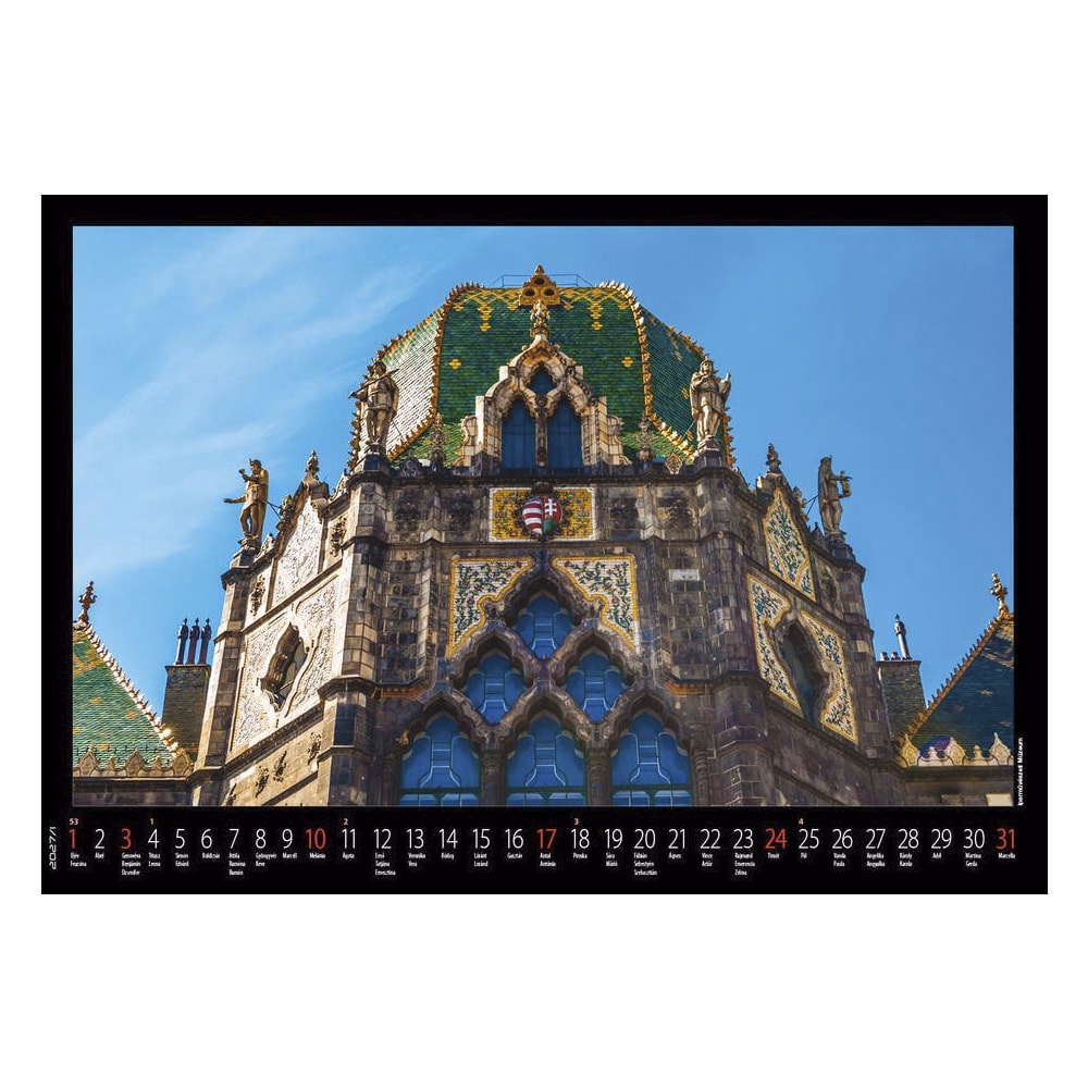 Falinaptár REALSYSTEM 460x320mm fekvő Budapest 2027