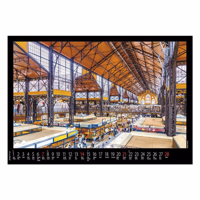 Falinaptár REALSYSTEM 460x320mm fekvő Budapest 2027