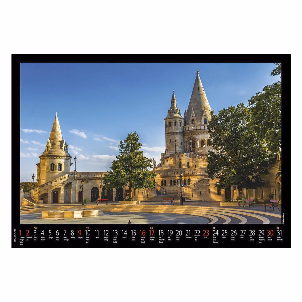 Falinaptár REALSYSTEM 460x320mm fekvő Budapest 2027