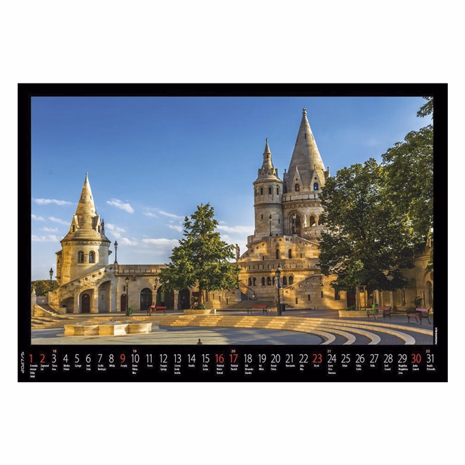 Falinaptár REALSYSTEM 460x320mm fekvő Budapest 2027