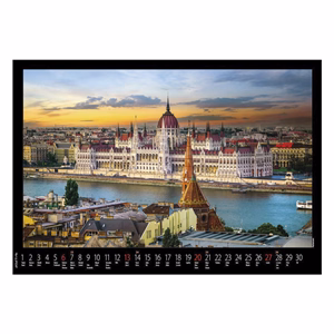 Falinaptár REALSYSTEM 460x320mm fekvő Budapest 2027