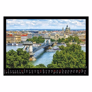 Falinaptár REALSYSTEM 460x320mm fekvő Budapest 2027