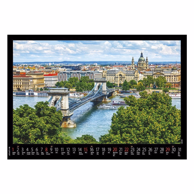 Falinaptár REALSYSTEM 460x320mm fekvő Budapest 2027
