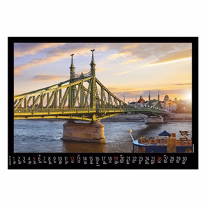 Falinaptár REALSYSTEM 460x320mm fekvő Budapest 2027