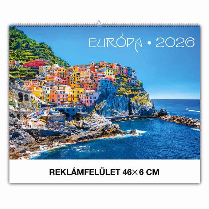Falinaptár REALSYSTEM 460x320mm fekvő Európa 2026.