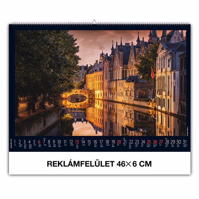 Falinaptár REALSYSTEM 460x320mm fekvő Európa 2026.
