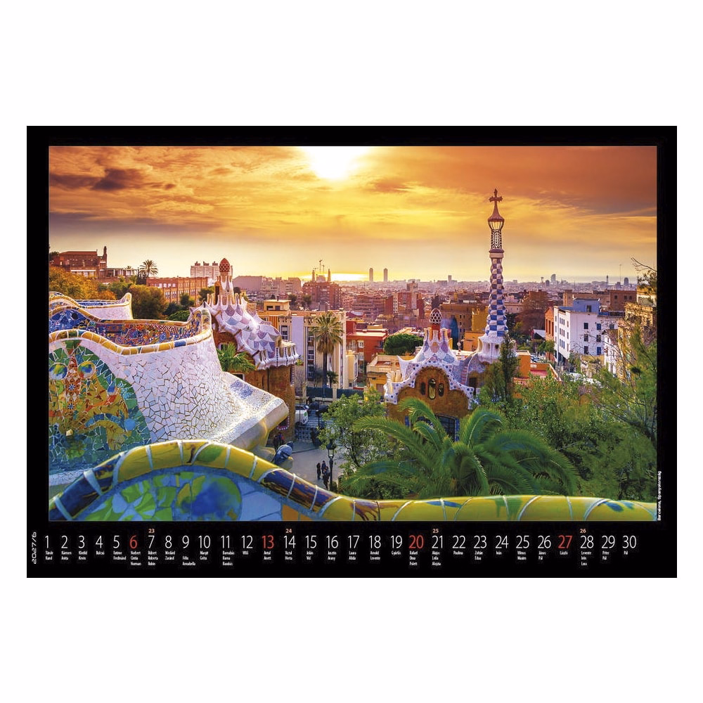 Falinaptár REALSYSTEM 460x320mm fekvő Európa 2027