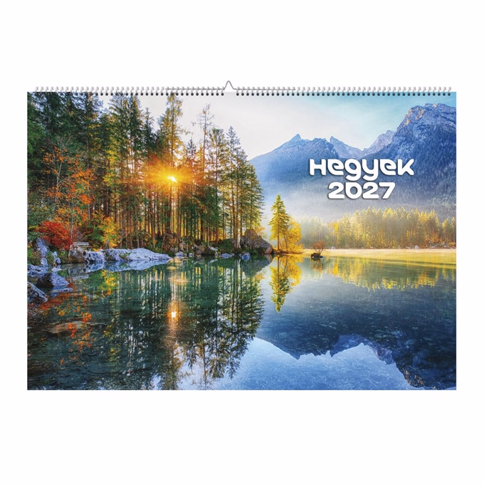 Falinaptár REALSYSTEM 460x320mm fekvő Hegyek 2027