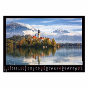 Falinaptár REALSYSTEM 460x320mm fekvő Hegyek 2027