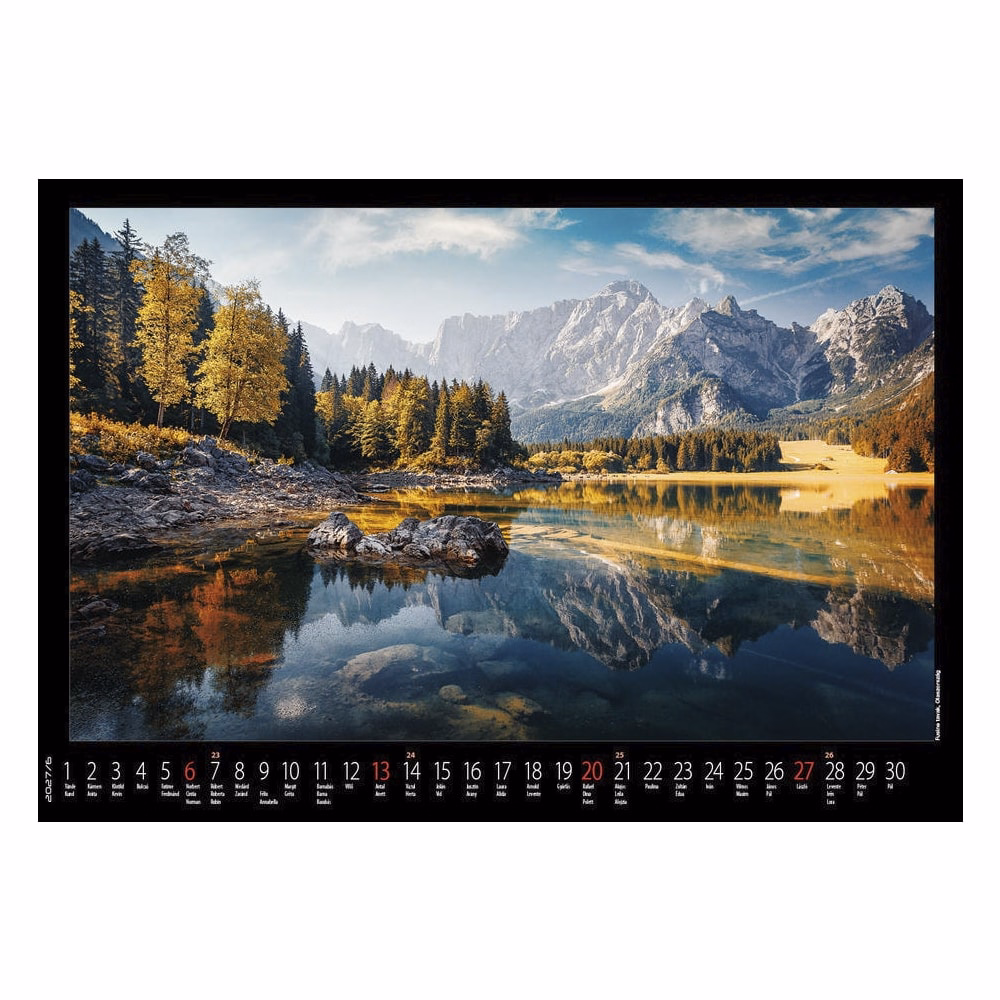 Falinaptár REALSYSTEM 460x320mm fekvő Hegyek 2027
