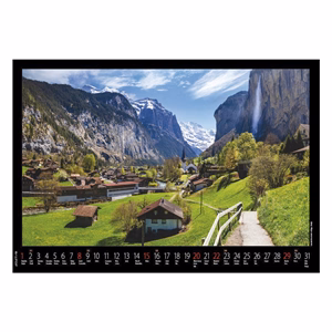 Falinaptár REALSYSTEM 460x320mm fekvő Hegyek 2027