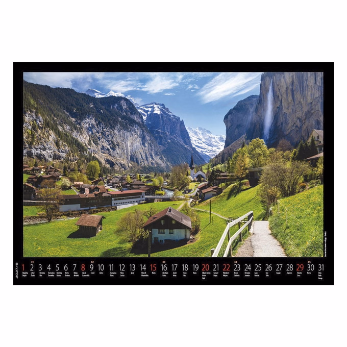 Falinaptár REALSYSTEM 460x320mm fekvő Hegyek 2027