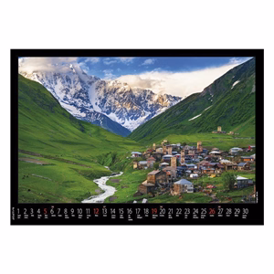 Falinaptár REALSYSTEM 460x320mm fekvő Hegyek 2027