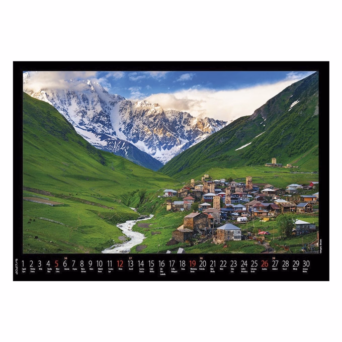 Falinaptár REALSYSTEM 460x320mm fekvő Hegyek 2027