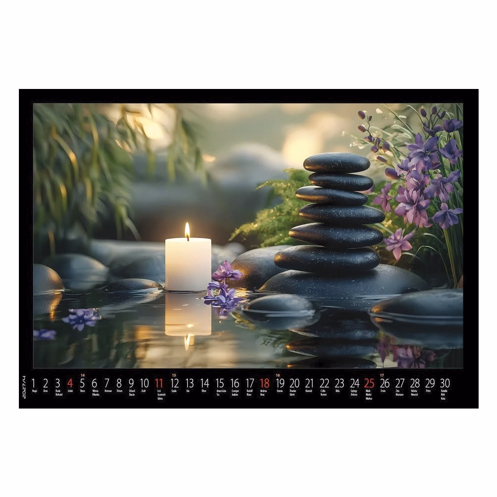 Falinaptár REALSYSTEM 460x320mm fekvő Meditáció 2027