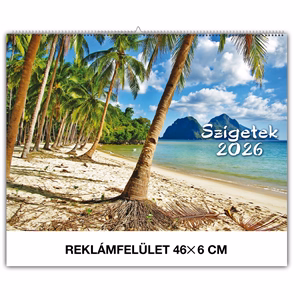 Falinaptár REALSYSTEM 460x320mm fekvő Szigetek 2026. Falinaptár REALSYSTEM 460x320mm fekvő Szigetek 2026.