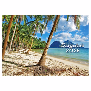 Falinaptár REALSYSTEM 460x320mm fekvő Szigetek 2026. Falinaptár REALSYSTEM 460x320mm fekvő Szigetek 2026.