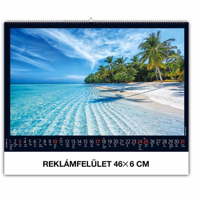 Falinaptár REALSYSTEM 460x320mm fekvő Szigetek 2026. Falinaptár REALSYSTEM 460x320mm fekvő Szigetek 2026.