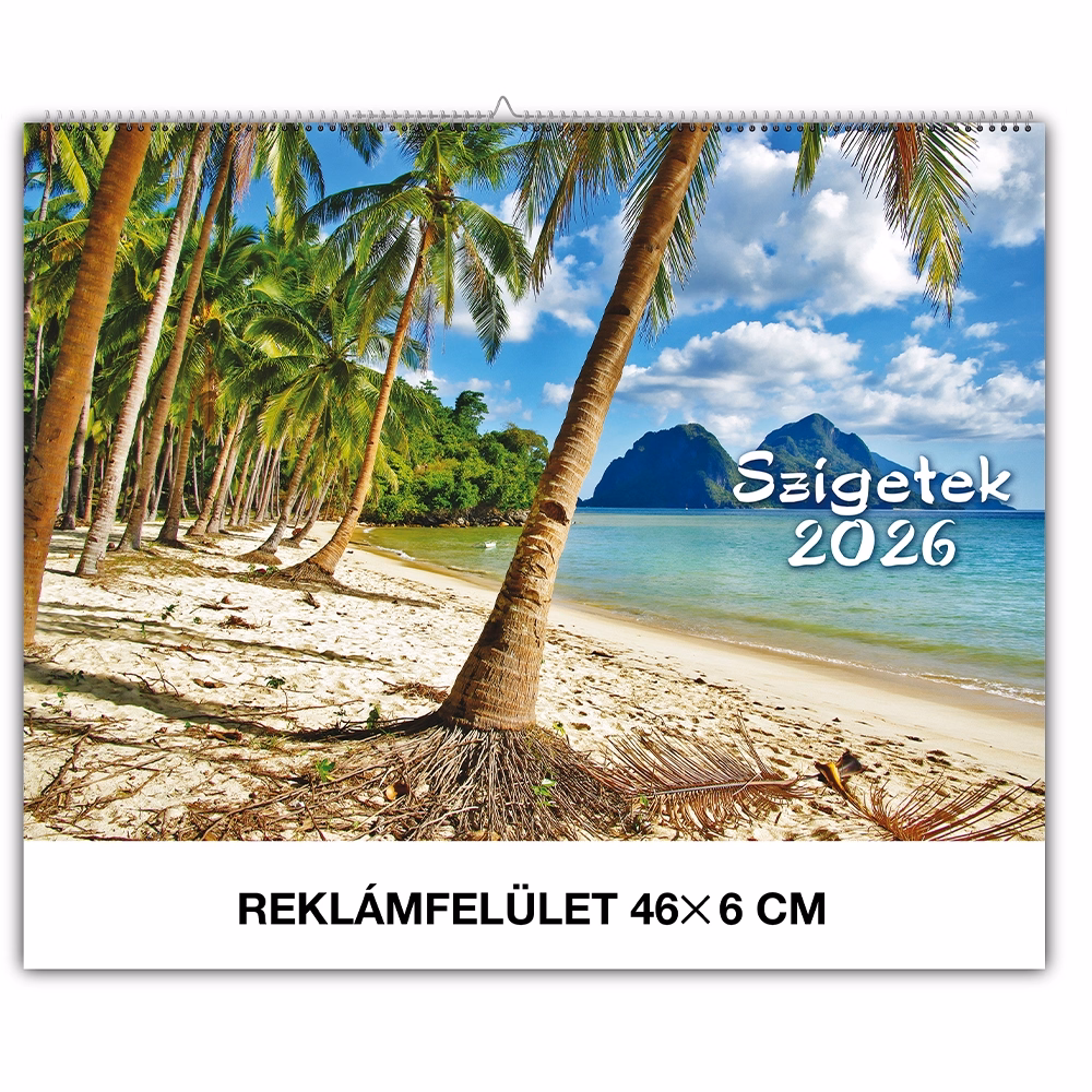 Falinaptár REALSYSTEM 460x320mm fekvő Szigetek 2026. Falinaptár REALSYSTEM 460x320mm fekvő Szigetek 2026.