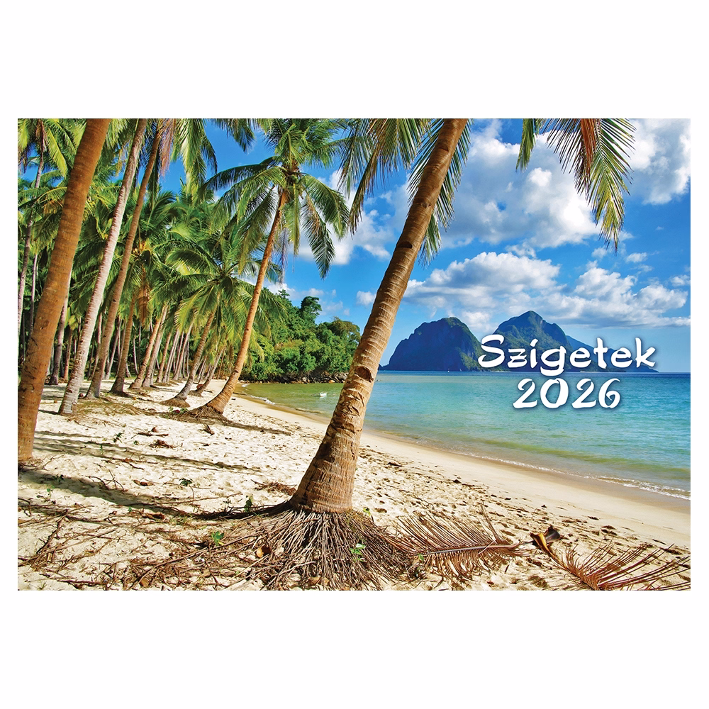 Falinaptár REALSYSTEM 460x320mm fekvő Szigetek 2026. Falinaptár REALSYSTEM 460x320mm fekvő Szigetek 2026.