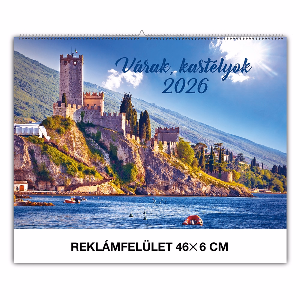 Falinaptár REALSYSTEM 460x320mm fekvő Várak kastélyok 2026. Falinaptár REALSYSTEM 460x320mm fekvő Várak kastélyok 2026.