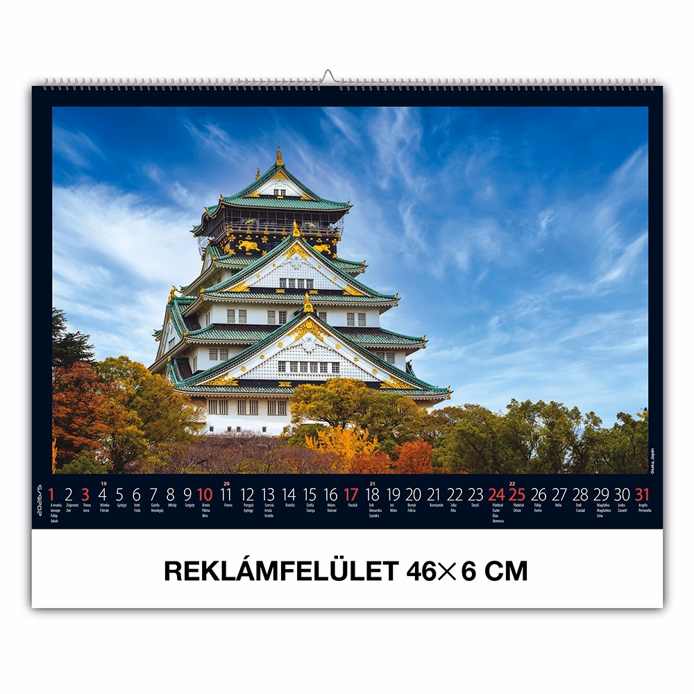 Falinaptár REALSYSTEM 460x320mm fekvő Várak kastélyok 2026. Falinaptár REALSYSTEM 460x320mm fekvő Várak kastélyok 2026.