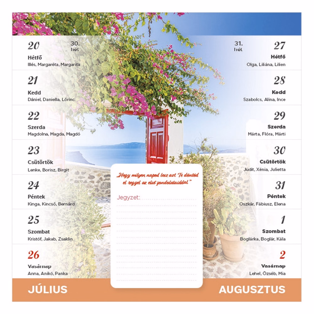 Falinaptár TOPTIMER T090 220x220mm mágneses álló Motivációs 2027