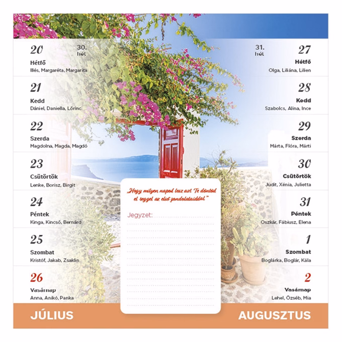 Falinaptár TOPTIMER T090 220x220mm mágneses álló Motivációs 2027