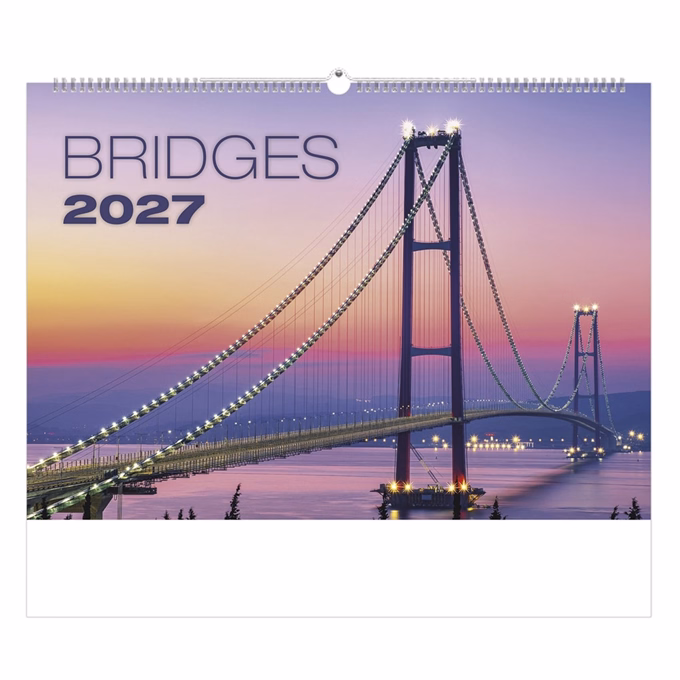 Falinaptár TOPTIMER T092 450x315mm fekvő Bridges 2027