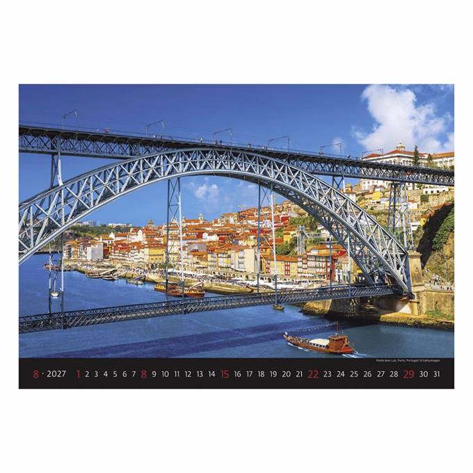 Falinaptár TOPTIMER T092 450x315mm fekvő Bridges 2027