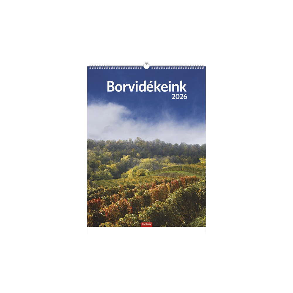 Falinaptár TOPTIMER T093 310x420mm álló Borvidékeink 2026.