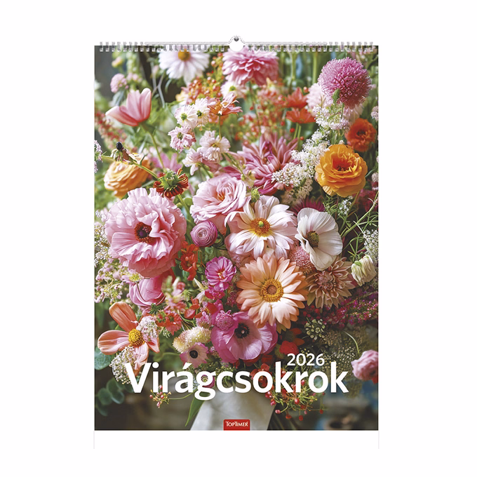 Falinaptár TOPTIMER T093 310x420mm álló Virágcsokrok 2026.