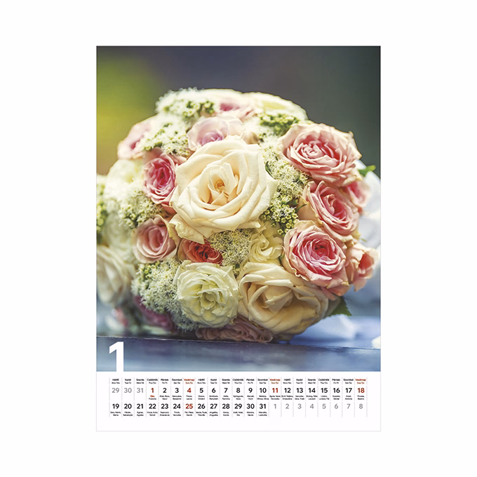 Falinaptár TOPTIMER T093 310x420mm álló Virágcsokrok 2026.