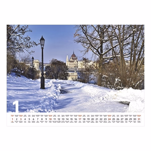 Falinaptár TOPTIMER T093 420x310mm fekvő Budapest 2027