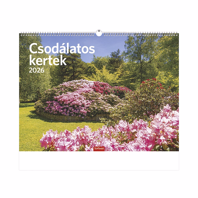 Falinaptár TOPTIMER T093 420x310mm fekvő Csodálatos kertek 2026.