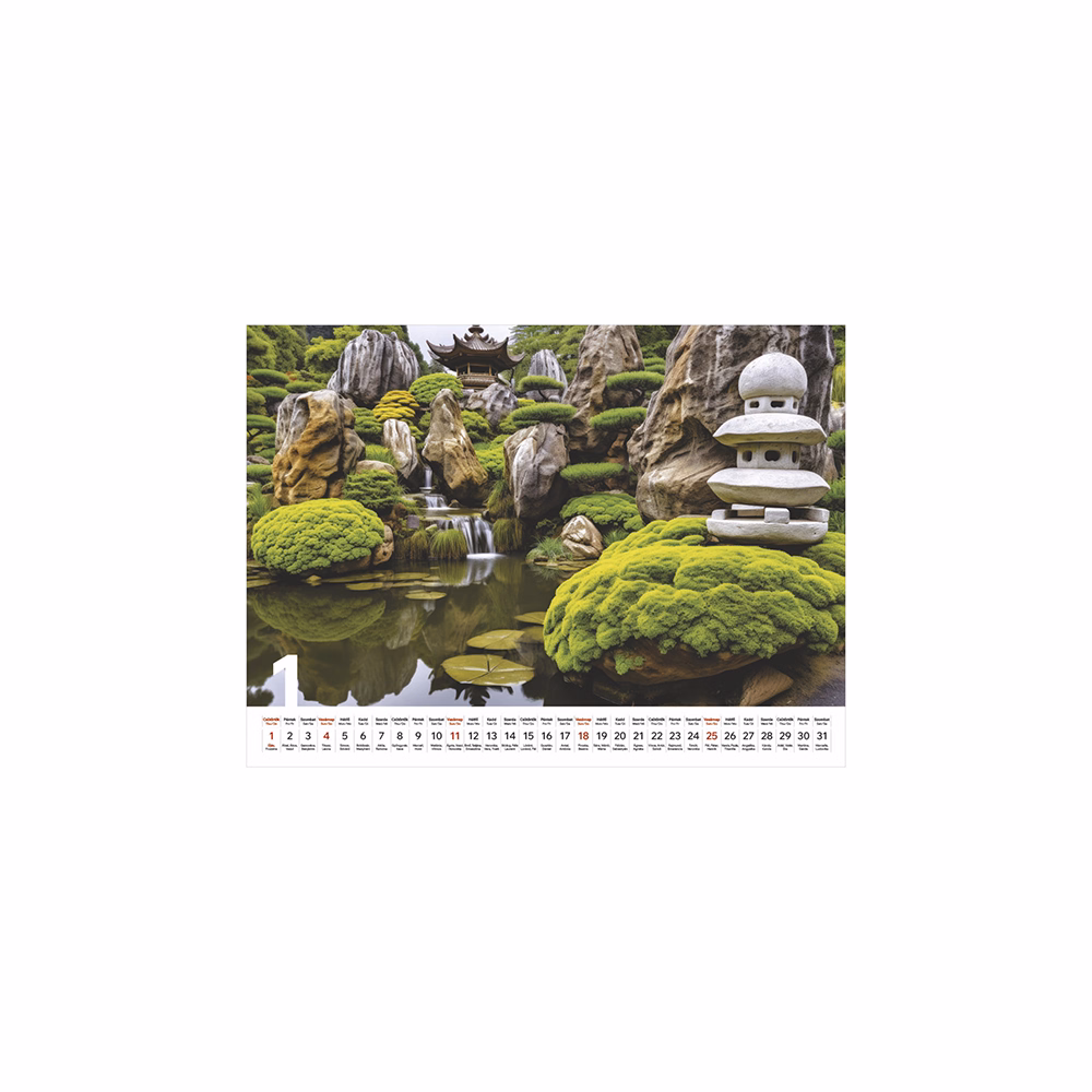 Falinaptár TOPTIMER T093 420x310mm fekvő Csodálatos kertek 2026.