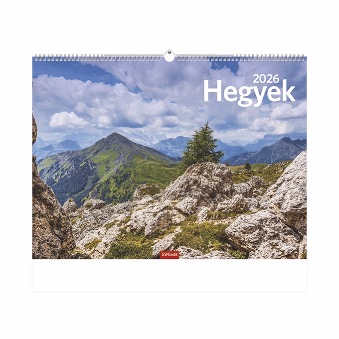 Falinaptár TOPTIMER T093 420x310mm fekvő Hegyek 2026.