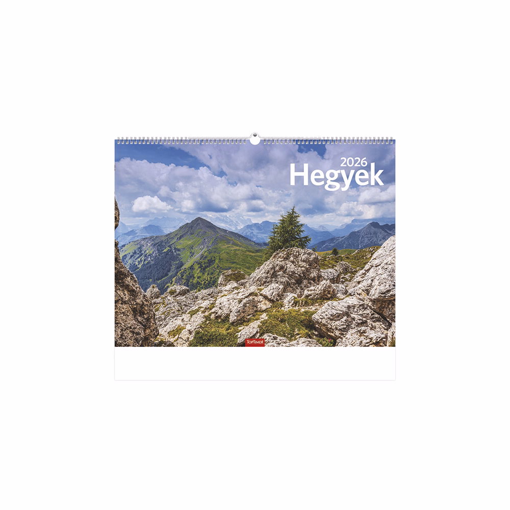 Falinaptár TOPTIMER T093 420x310mm fekvő Hegyek 2026.