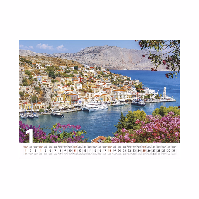 Falinaptár TOPTIMER T093 420x310mm fekvő Mediterrán 2026.