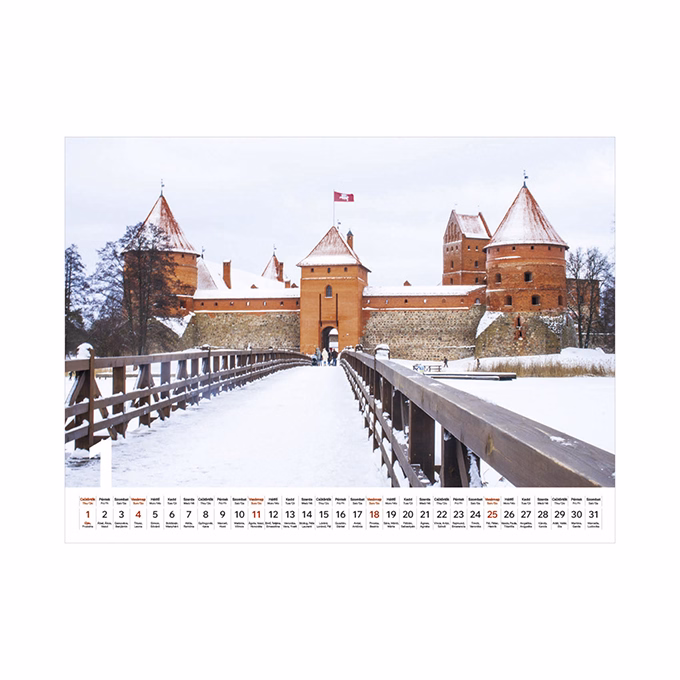 Falinaptár TOPTIMER T093 420x310mm fekvő Várak és kastélyok 2026.