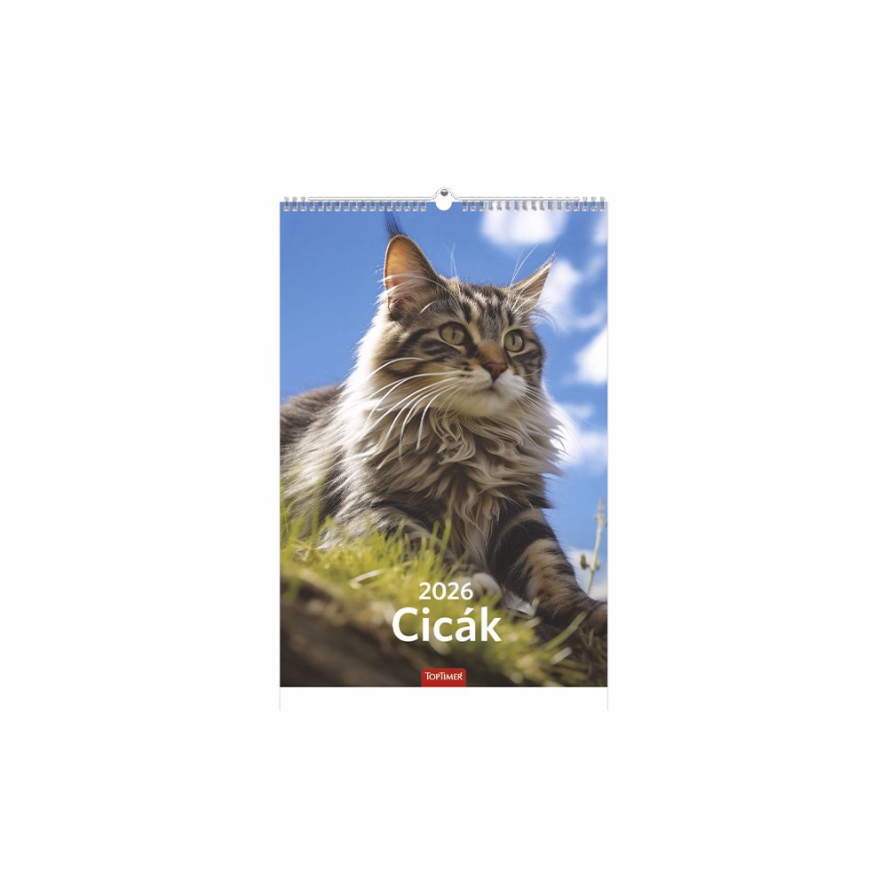 Falinaptár TOPTIMER T094 220x330mm álló Cicák 2026.