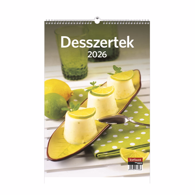 Falinaptár TOPTIMER T094 220x330mm álló Desszertek 2026.