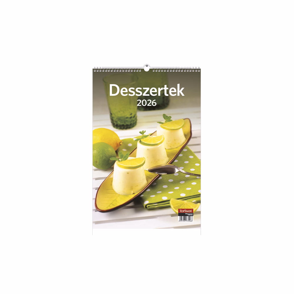 Falinaptár TOPTIMER T094 220x330mm álló Desszertek 2026.