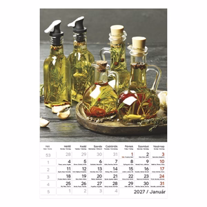 Falinaptár TOPTIMER T094 220x330mm álló Gourmet 2027