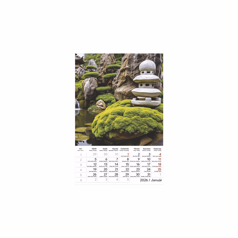 Falinaptár TOPTIMER T094 220x330mm álló Kertek 2026.