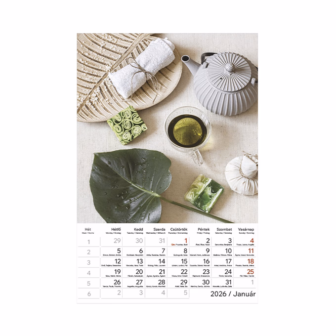 Falinaptár TOPTIMER T094 220x330mm álló Relax 2026. Falinaptár TOPTIMER T094 220x330mm álló Relax 2026.
