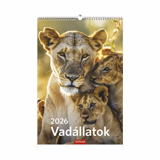 Falinaptár TOPTIMER T094 220x330mm álló Vadállatok 2026.