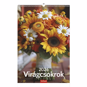Falinaptár TOPTIMER T094 220x330mm álló Virágcsokrok 2026.