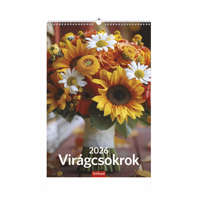 Falinaptár TOPTIMER T094 220x330mm álló Virágcsokrok 2026.
